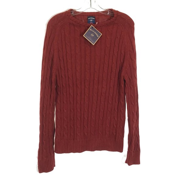 NWT Mens Size XL Bills Khakis Cable Knit Pure Cotton Sweater